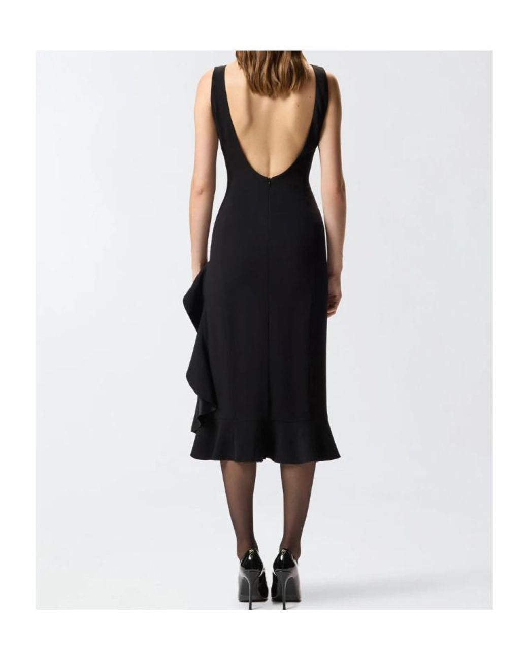Pinko Black Fitted Dress With Flounces