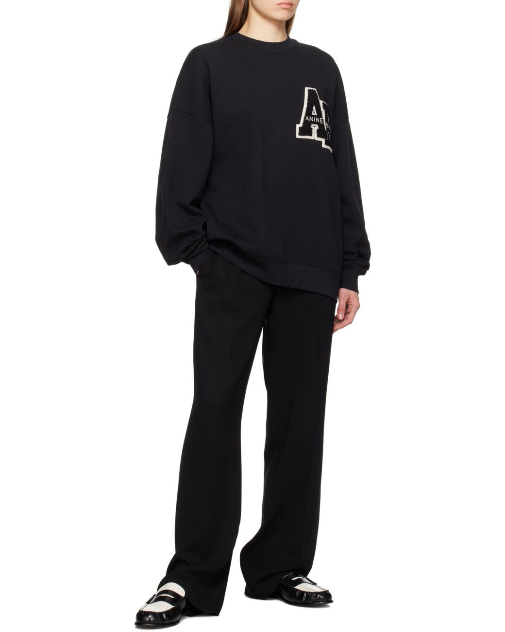 Anine Bing Black Miles Long-Sleeved Hoodie