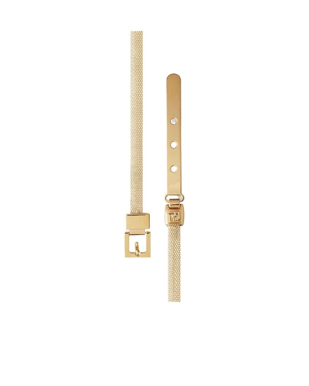 Fendi White Colored Metal Belt