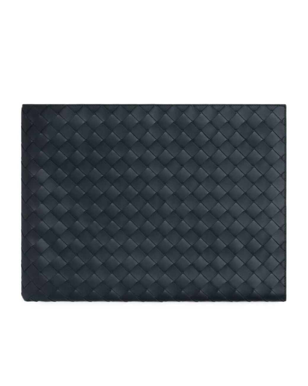 Bottega Veneta Blue Intrecciato Half Zipped Pouch for men