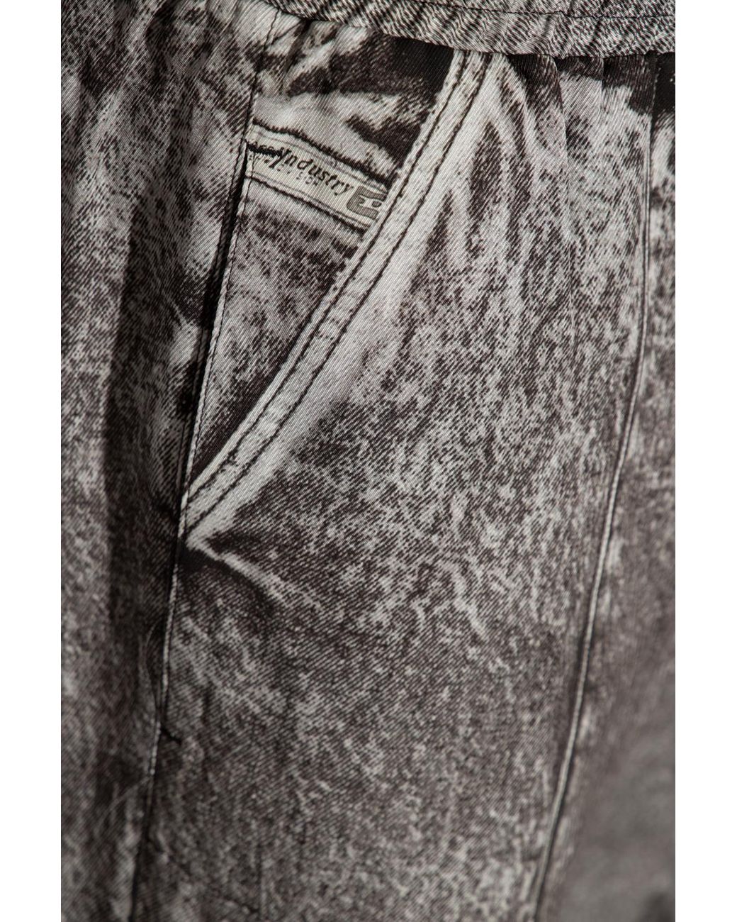 DIESEL Gray Faded-Effect Straight-Leg Pants for men