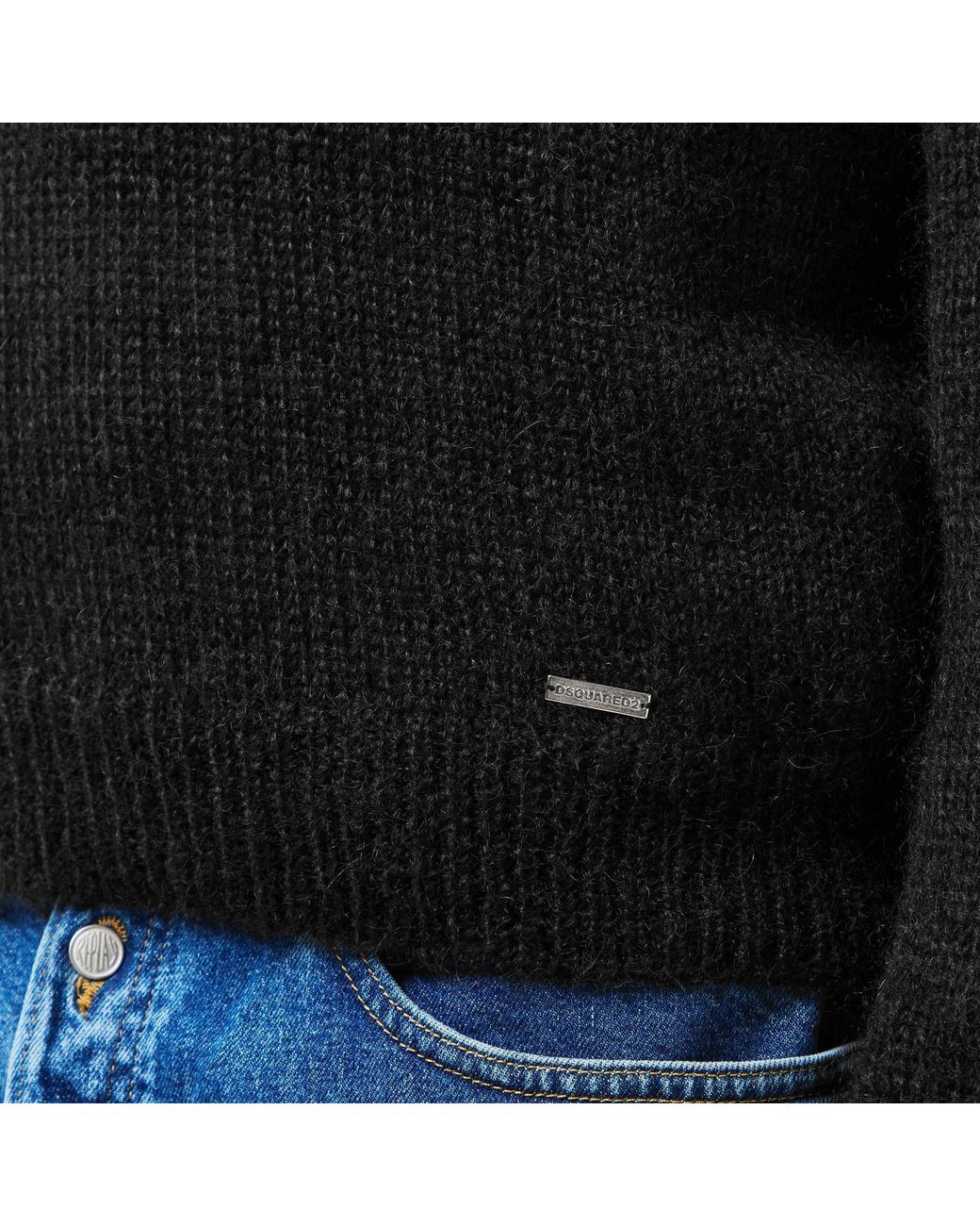 DSquared² Black Crew-Neck Knit Sweater for men