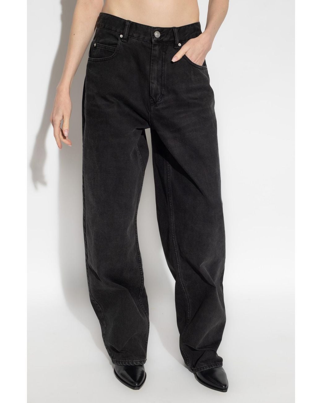 Isabel Marant Black Joanny Logo-Patch Jeans