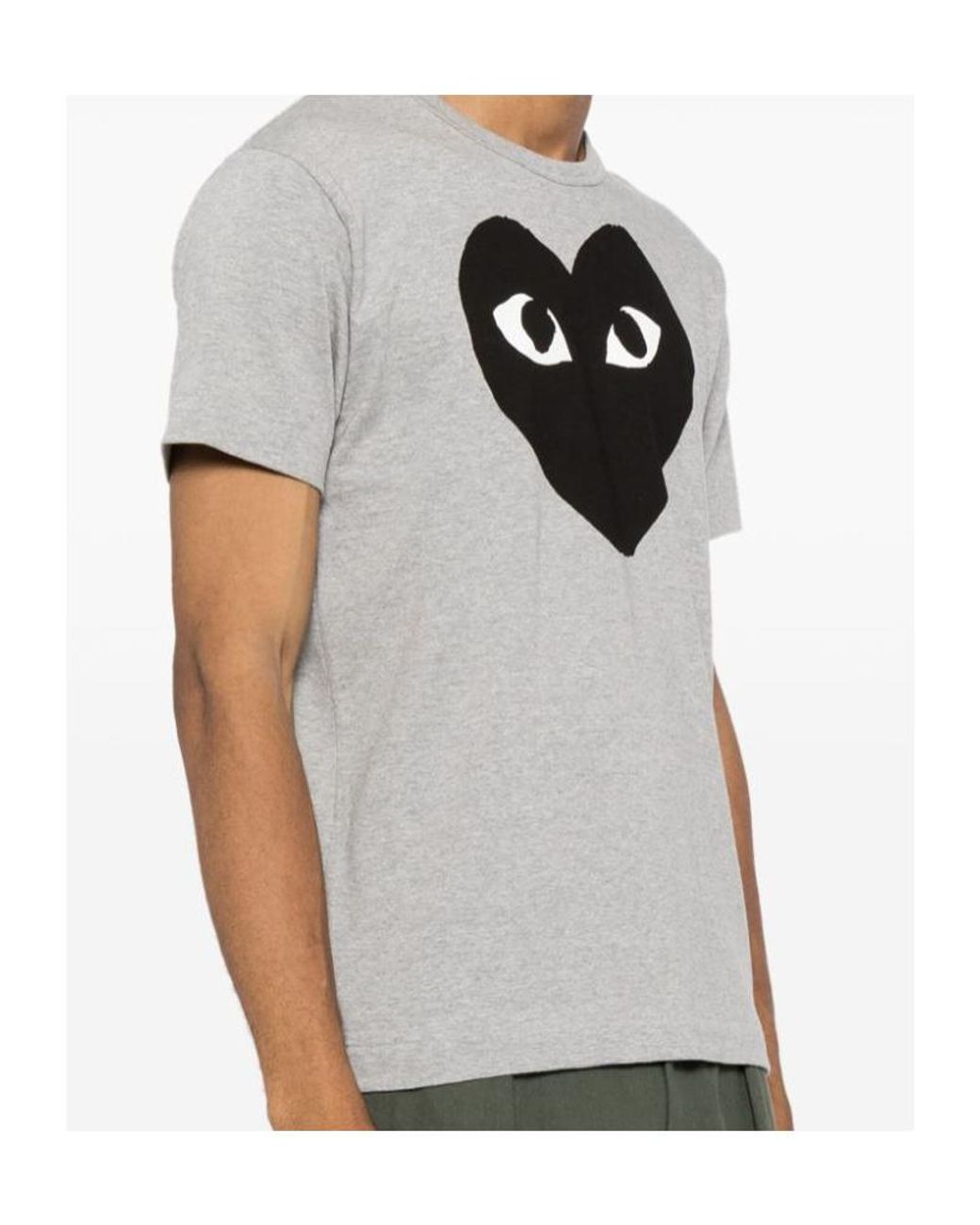 COMME DES GARÇONS PLAY Gray Cotton T-Shirt