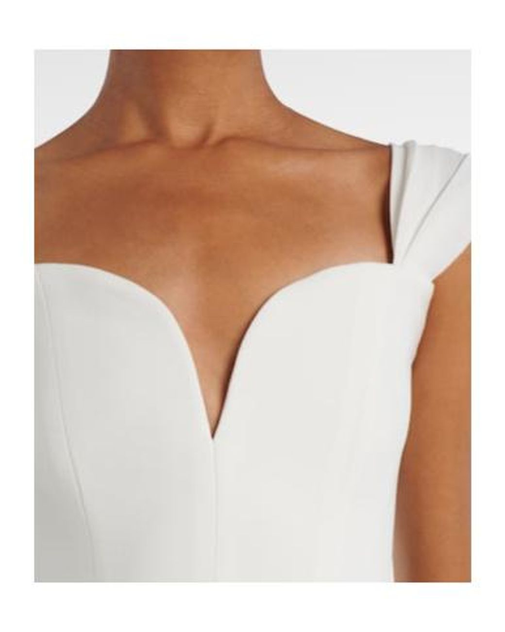 Alex Perry White Bridal Draped Off-Shoulder Crepe Corset Gown