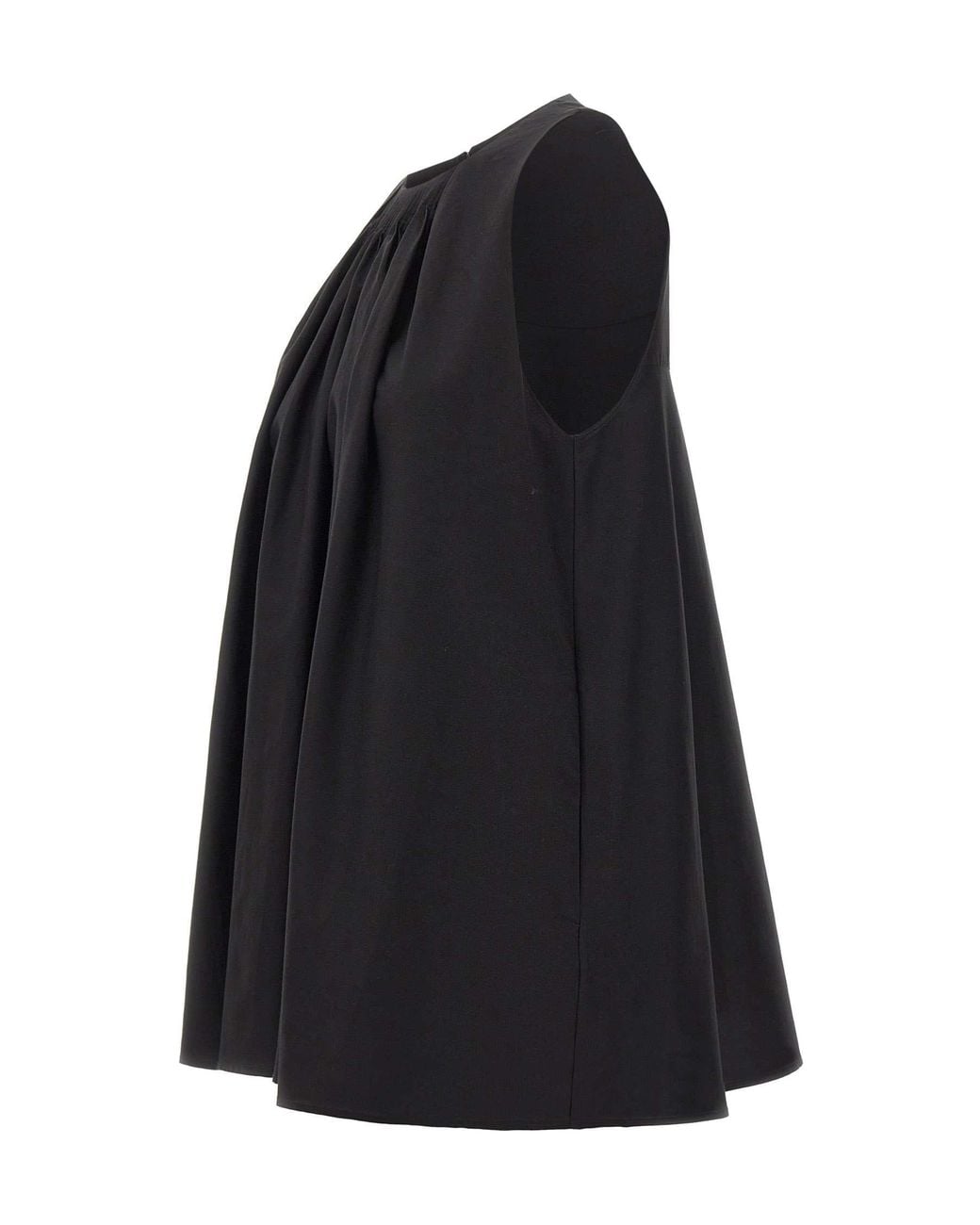 Loulou de Saison Black Liao Flaring Gathered Top