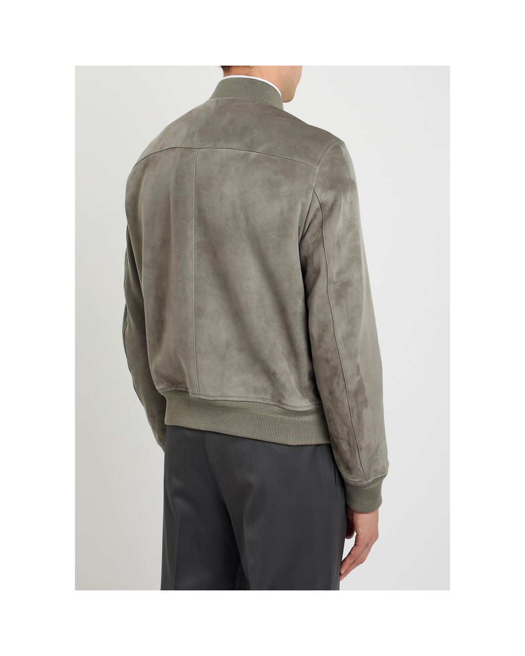 Tom Ford Gray Simple Suede Jacket for men