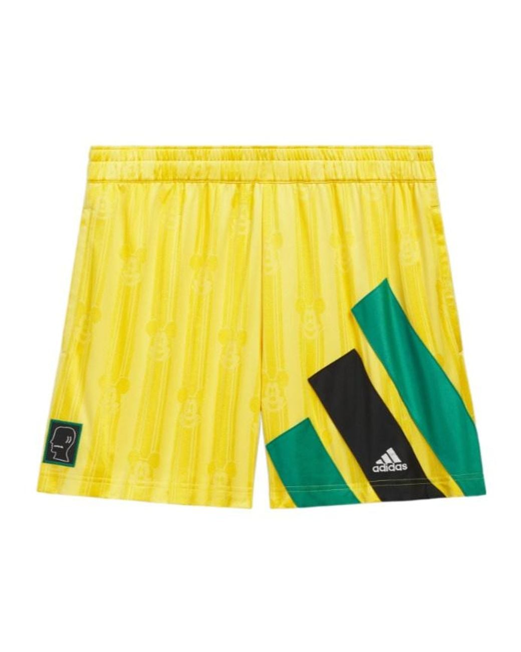 Adidas Yellow Originals Brain Dead Disney Graphic Shorts for men