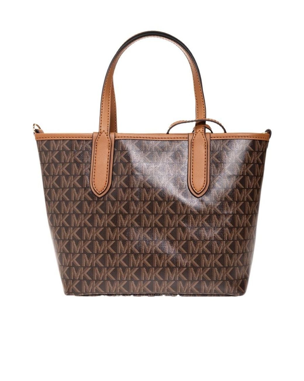 MICHAEL Michael Kors Brown Small Logo-Print Canvas Tote Bag