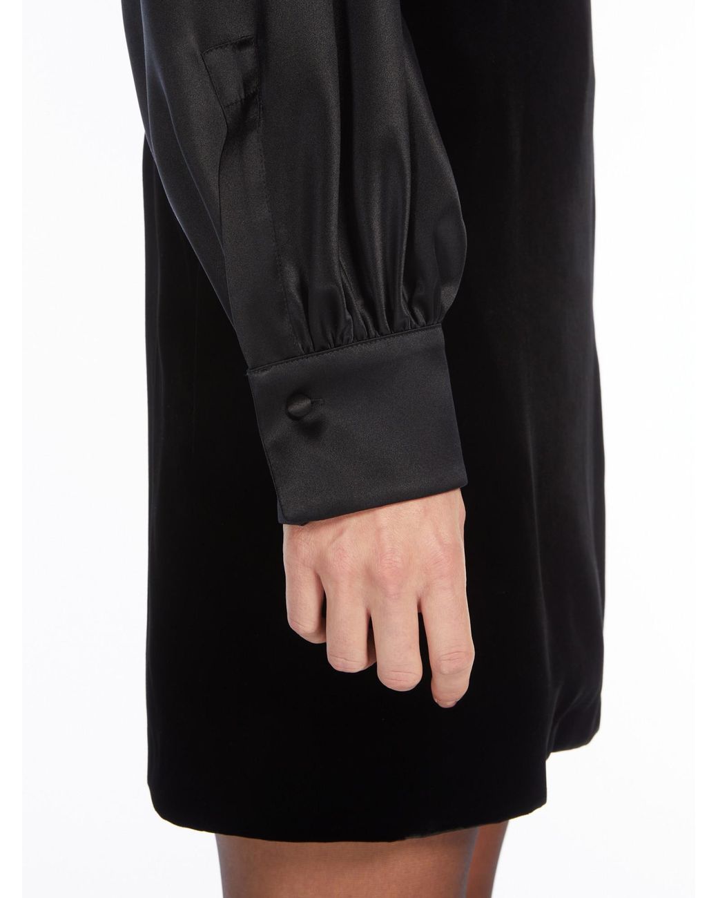 Max Mara Black Velvet And Satin Dress