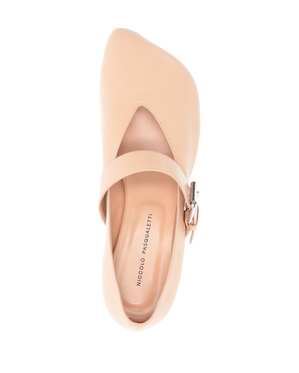 Niccolò Pasqualetti Natural Obliqua Strap Ballerinas