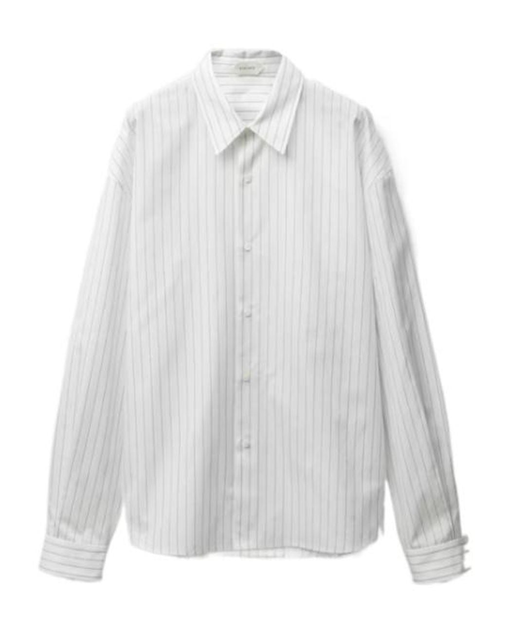 Versace White Stripe Pattern Long-Sleeved Shirt for men