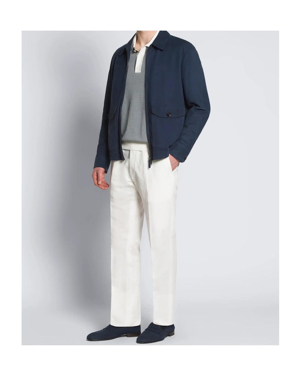 Brioni White Pleated Straight-Leg Trousers for men