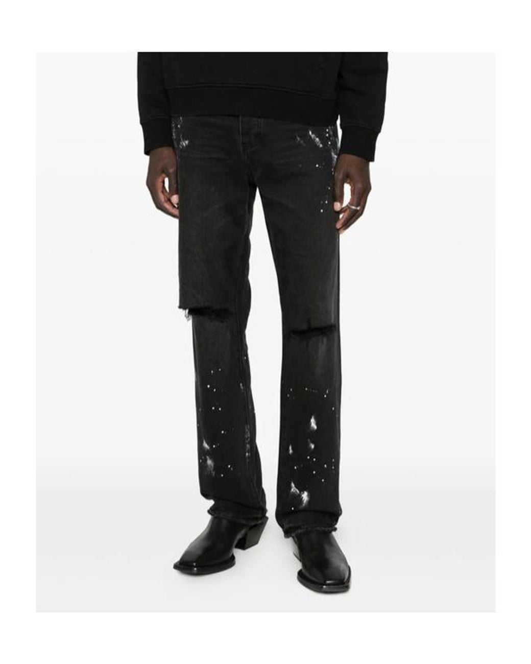 Purple Brand Black Belt Loop Jeans for men
