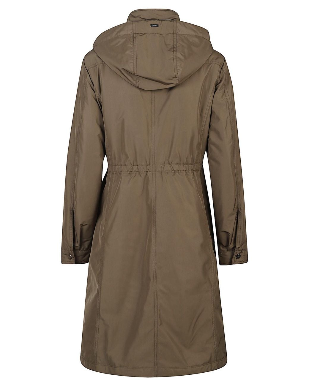 Herno Brown Hooded Drawstring Coat