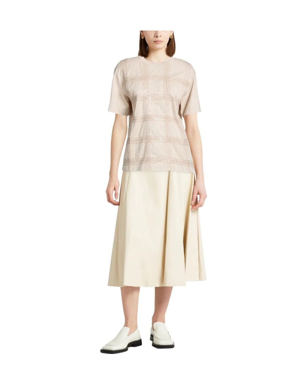 Brunello Cucinelli Natural Printed T-Shirt