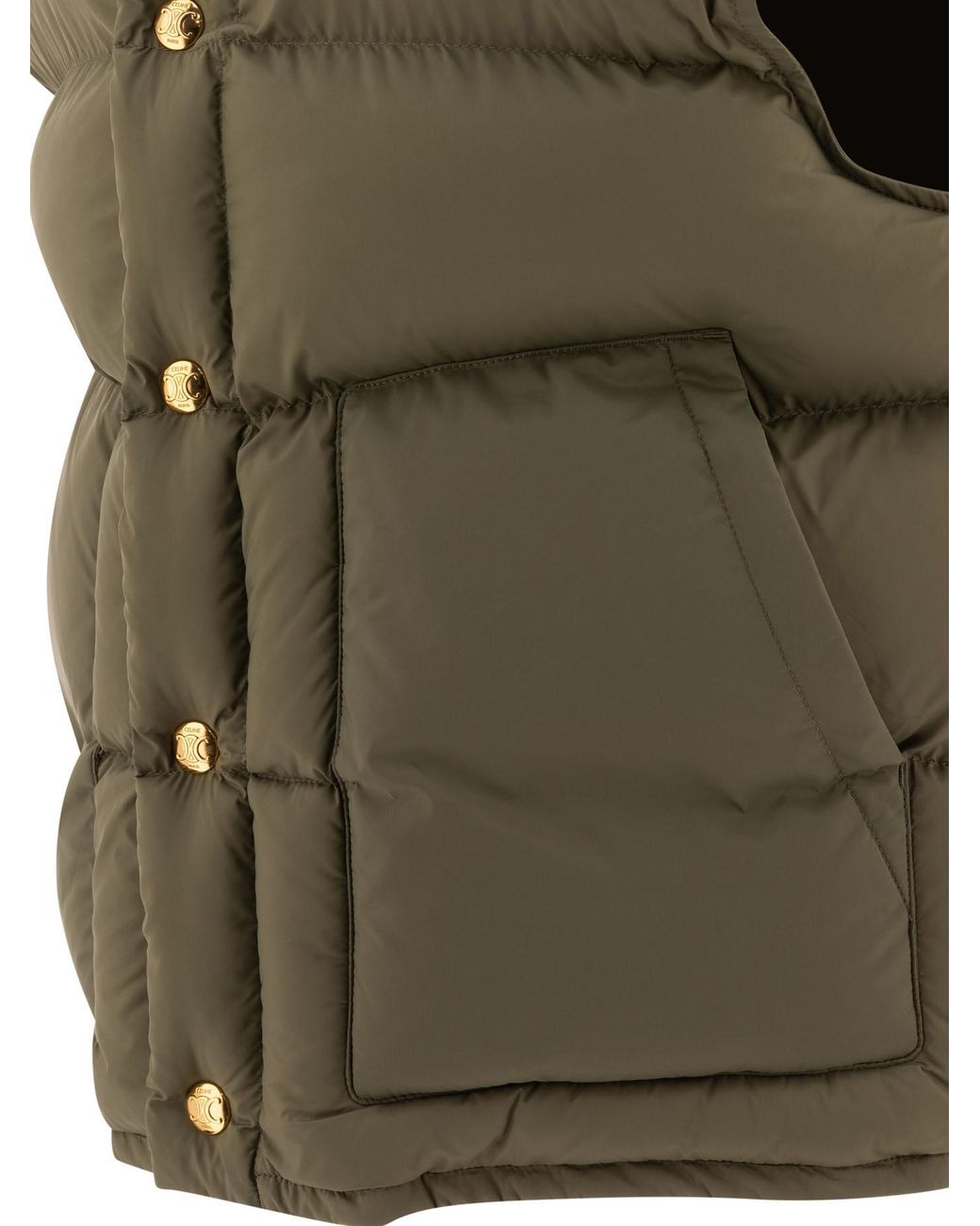 Céline Green Sleeveless Down Jacket
