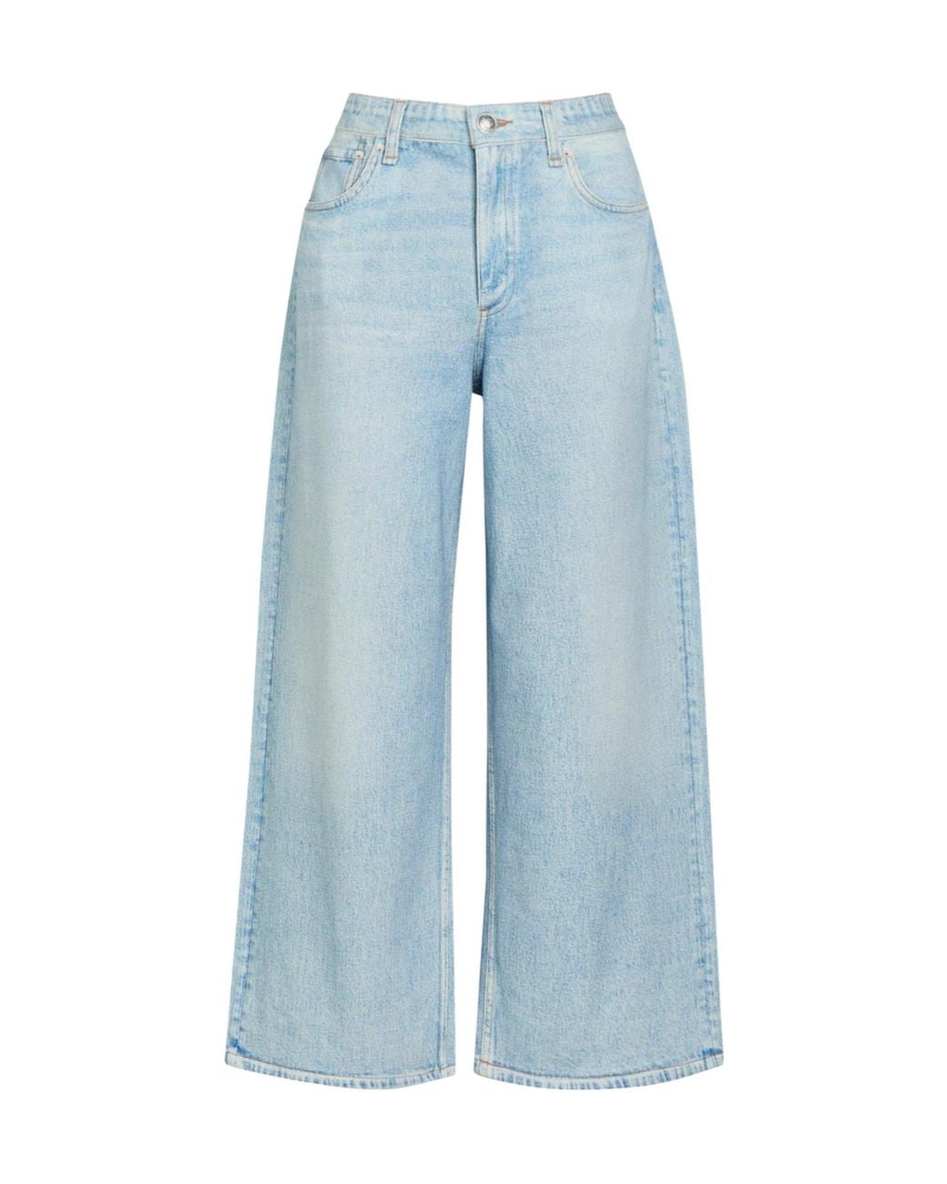 Rag & Bone Blue Loose Denim Printed Cotton Pants