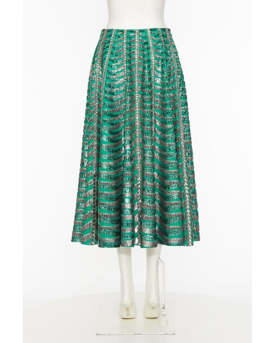 Valentino Green Pleated Skirts