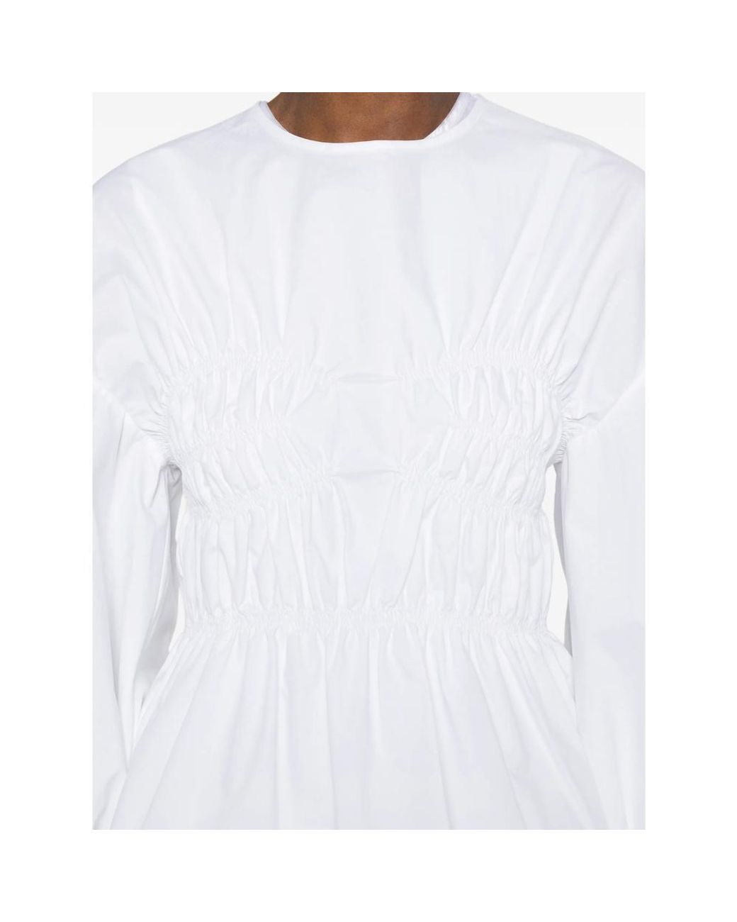 CECILIE BAHNSEN White Puff-Sleeved Top