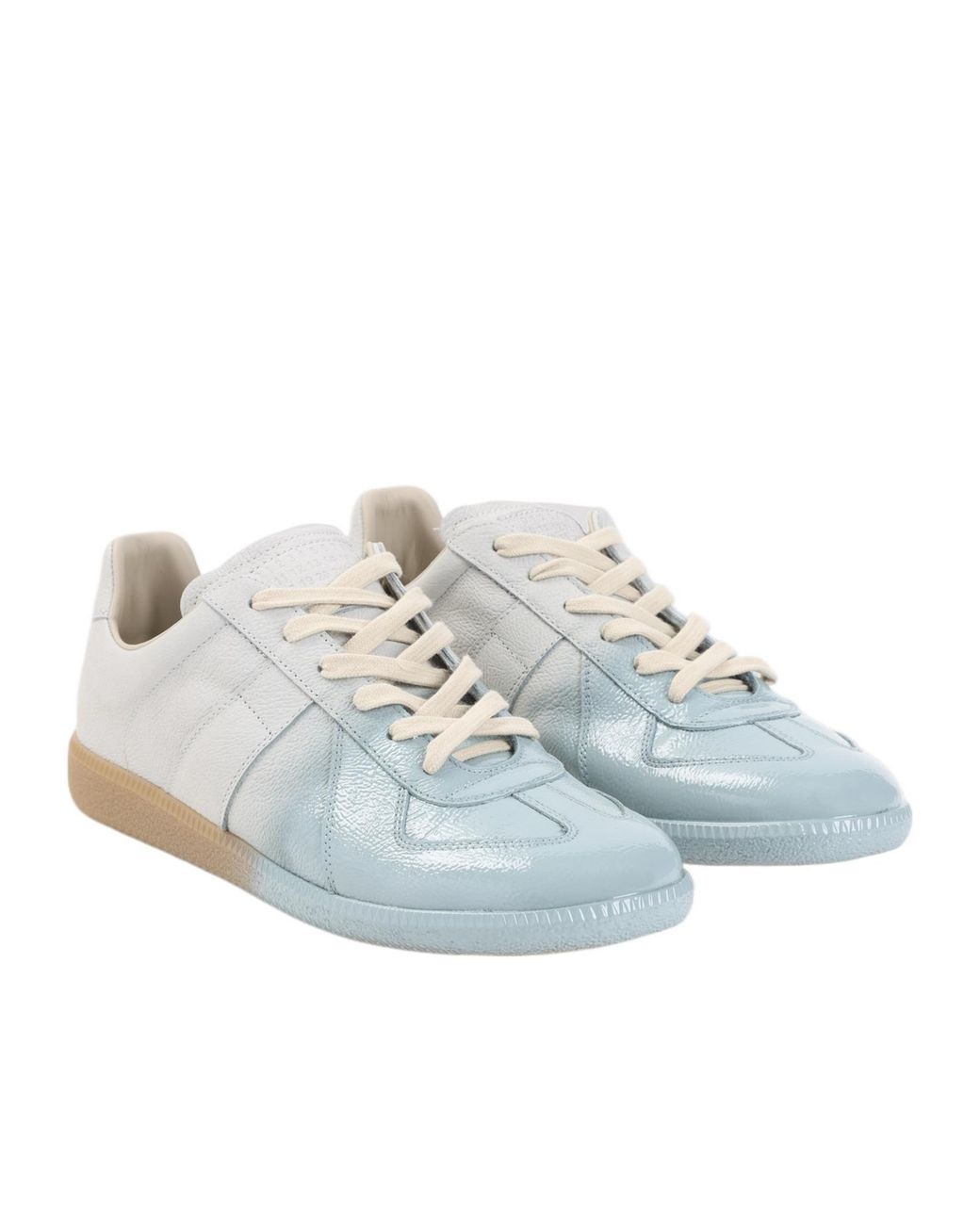 Maison Margiela White Coated Panel Low-Top Sneakers for men
