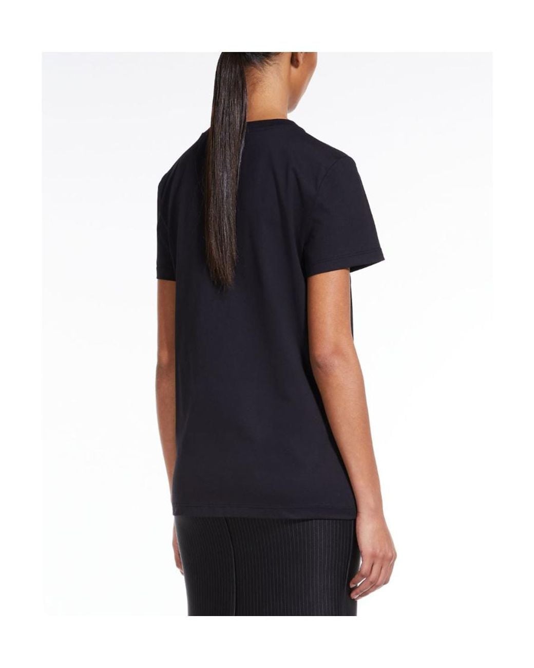 Max Mara Black Graphic Printed Crewneck T-Shirt