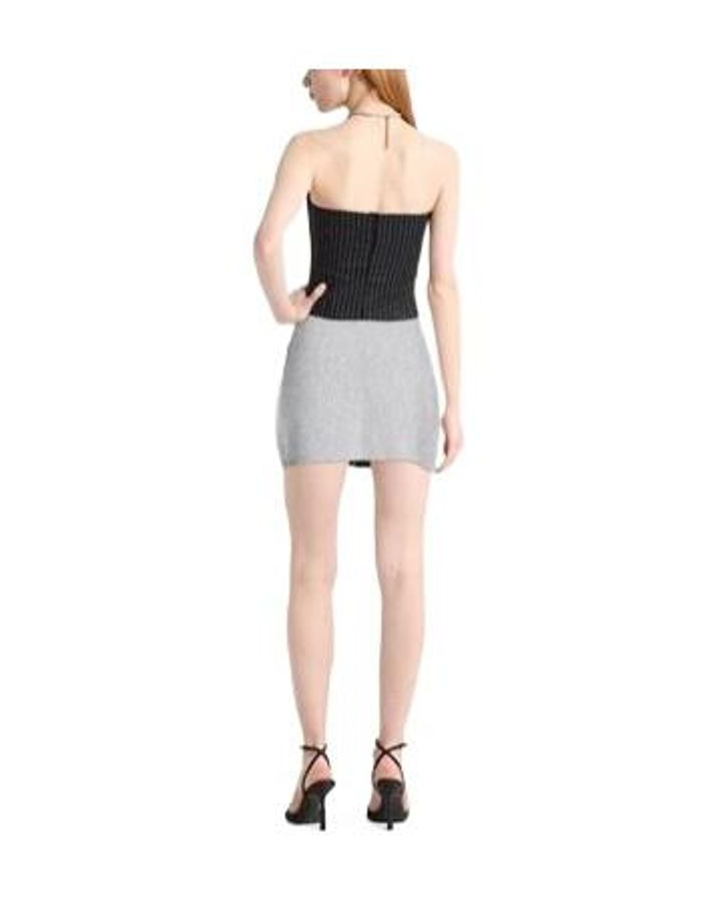 Ganni Gray High-Waisted Mini Skirt