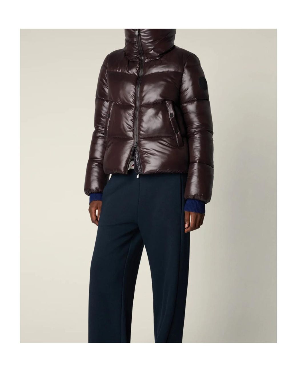 Save The Duck Brown Isla Hooded Down Jacket