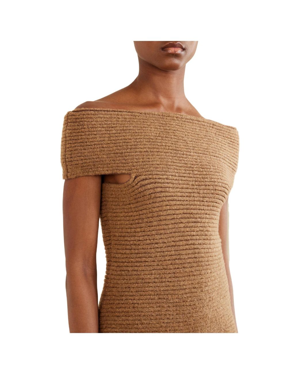 Magda Butrym Brown Knitted Jersey Midi Dress