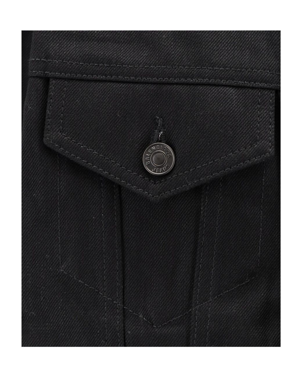 Balenciaga Black Giacca Di Jeans Standing