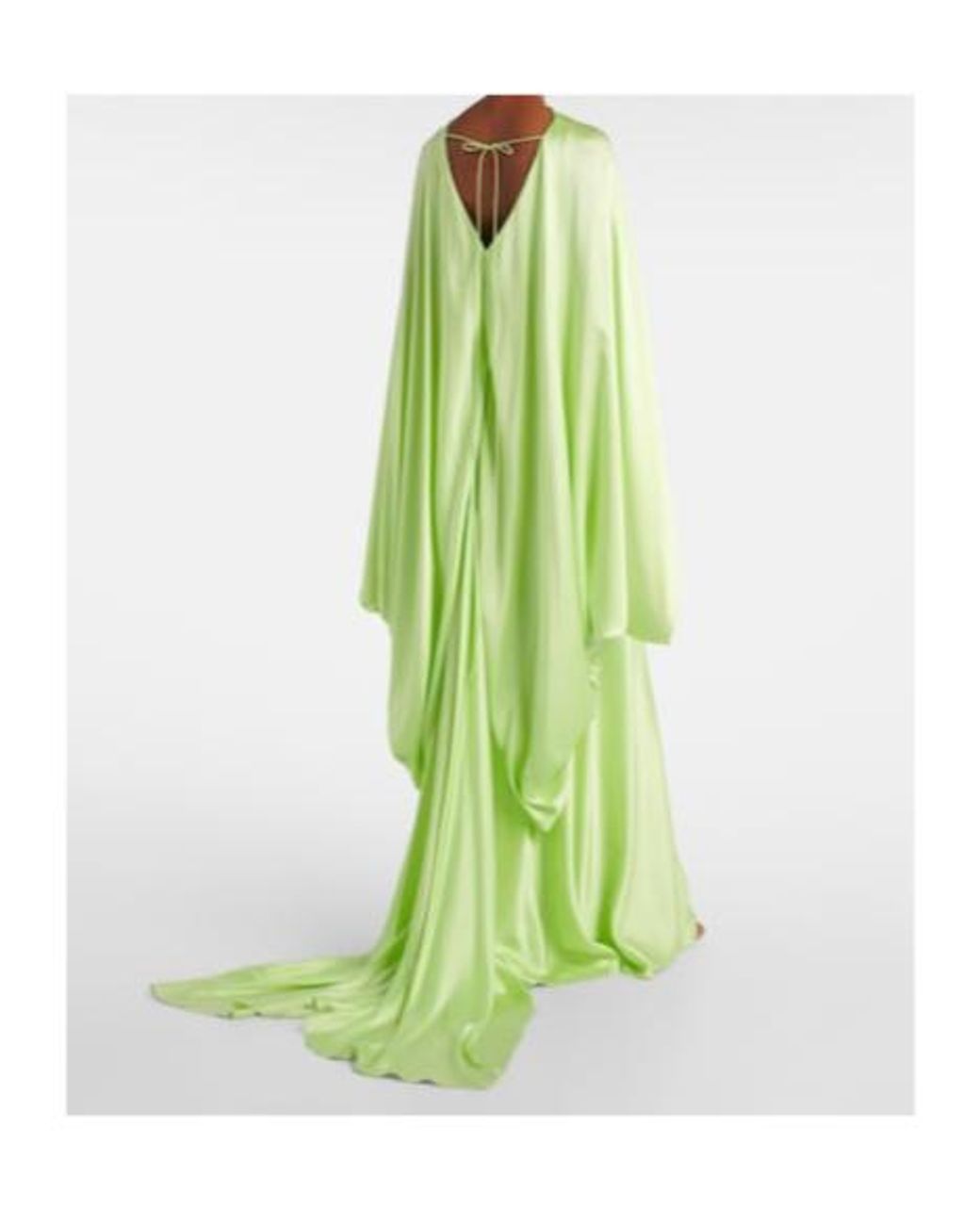 Roksanda Green Caped Satin Gown