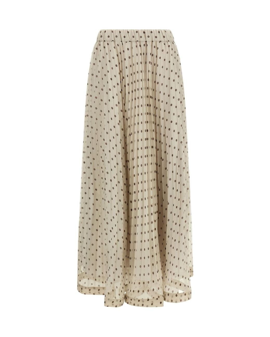 P.A.R.O.S.H. Natural Pallina Polka-Dot Maxi Skirt