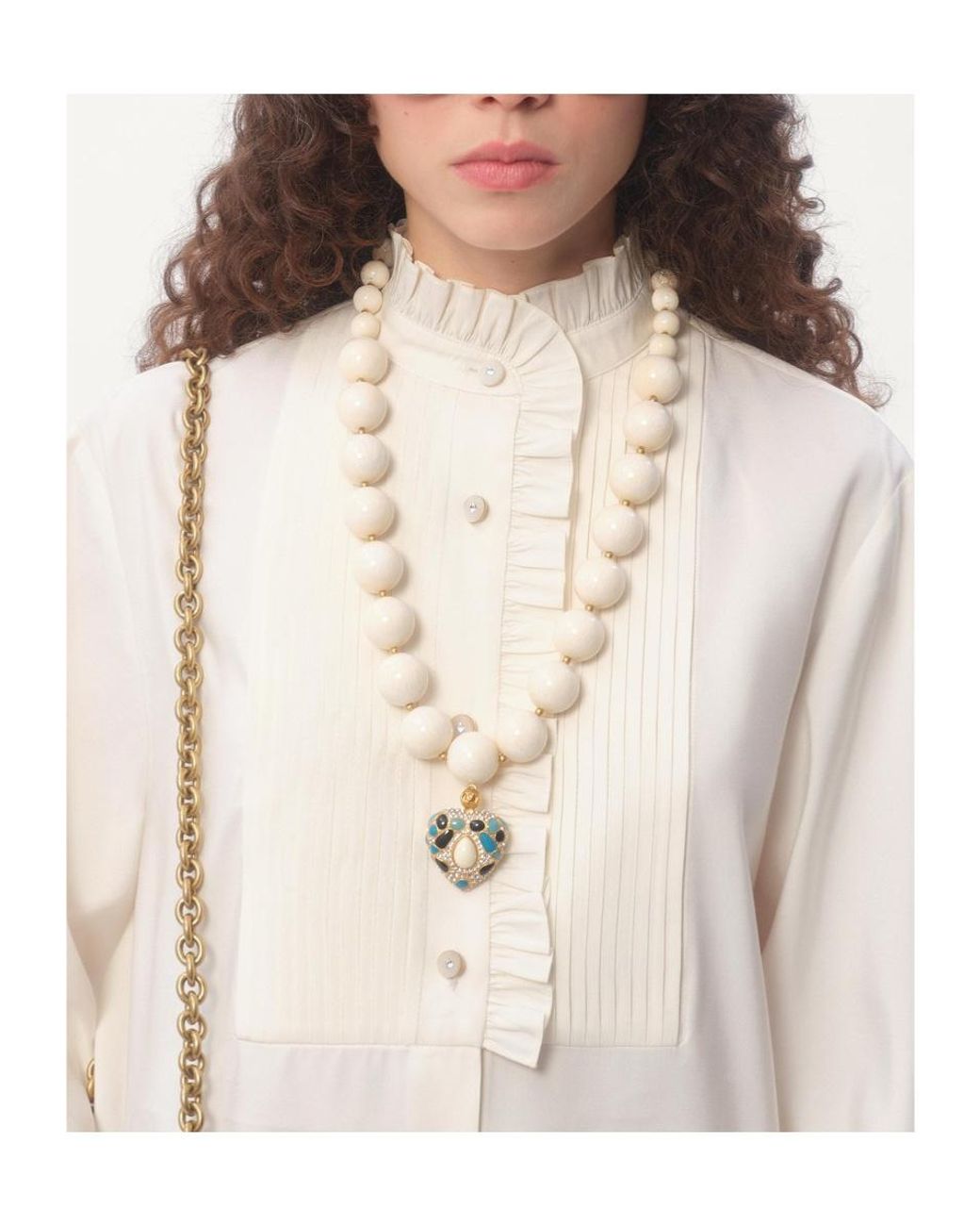 Valentino White Shappe Silk Shirt