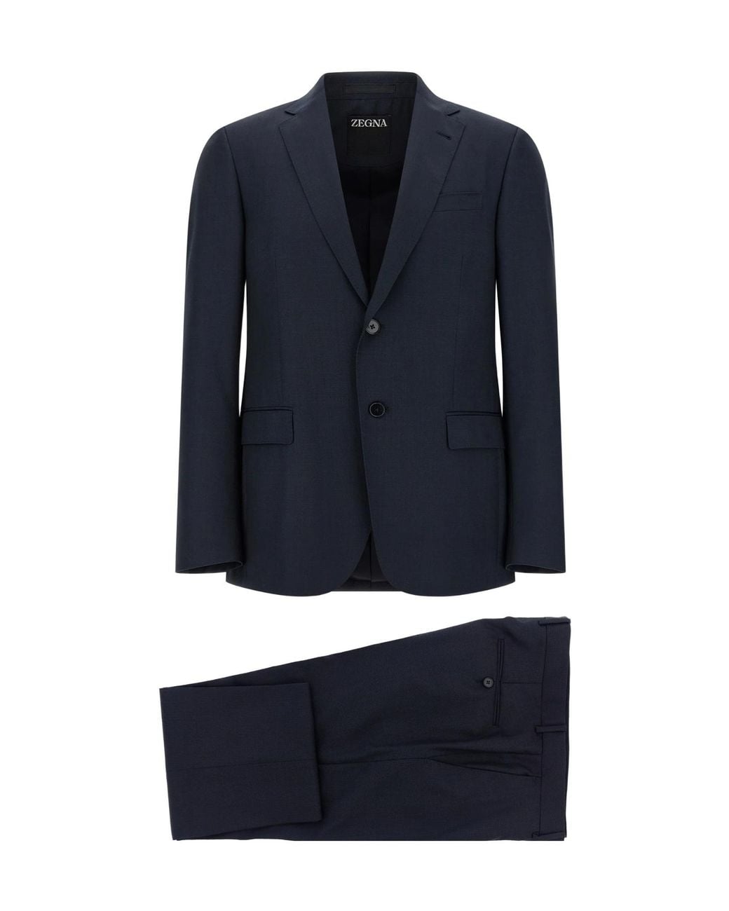 Zegna Blue Single Breasted Two-Piece Tailored Suit for men