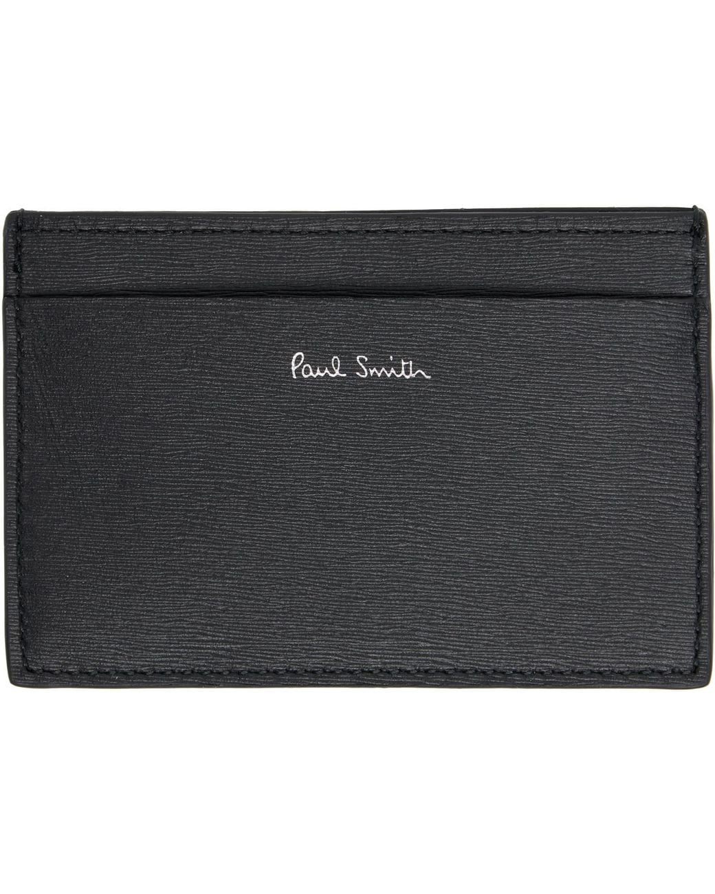Paul Smith Gray Slim Leather Card Holder Wallet for men