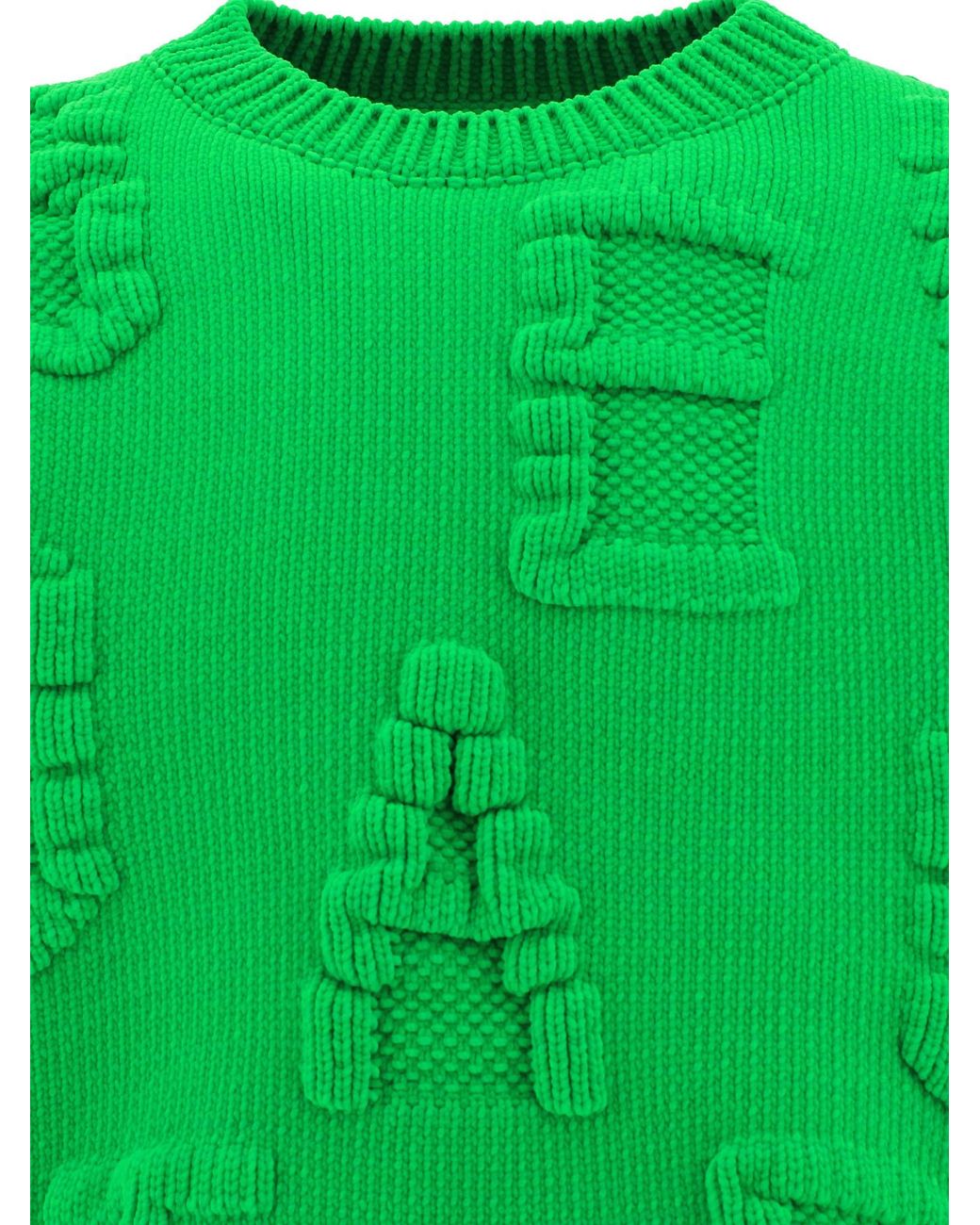 Bottega Veneta Green Knitted Long-Sleeve Jumper for men