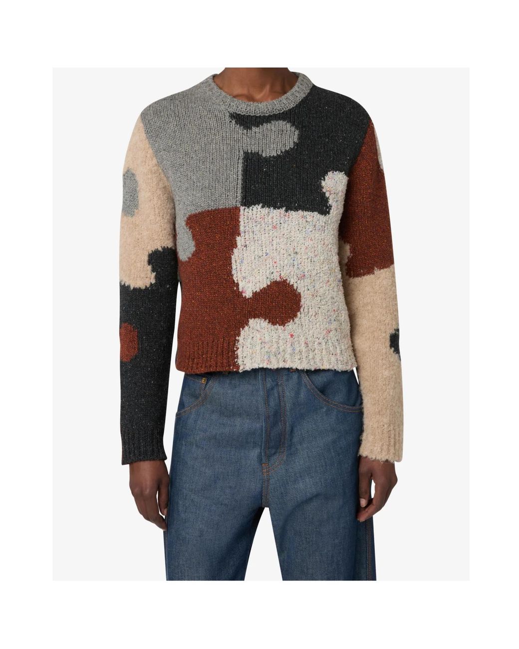 Moschino Multicolor Long-Sleeve Knit Sweater