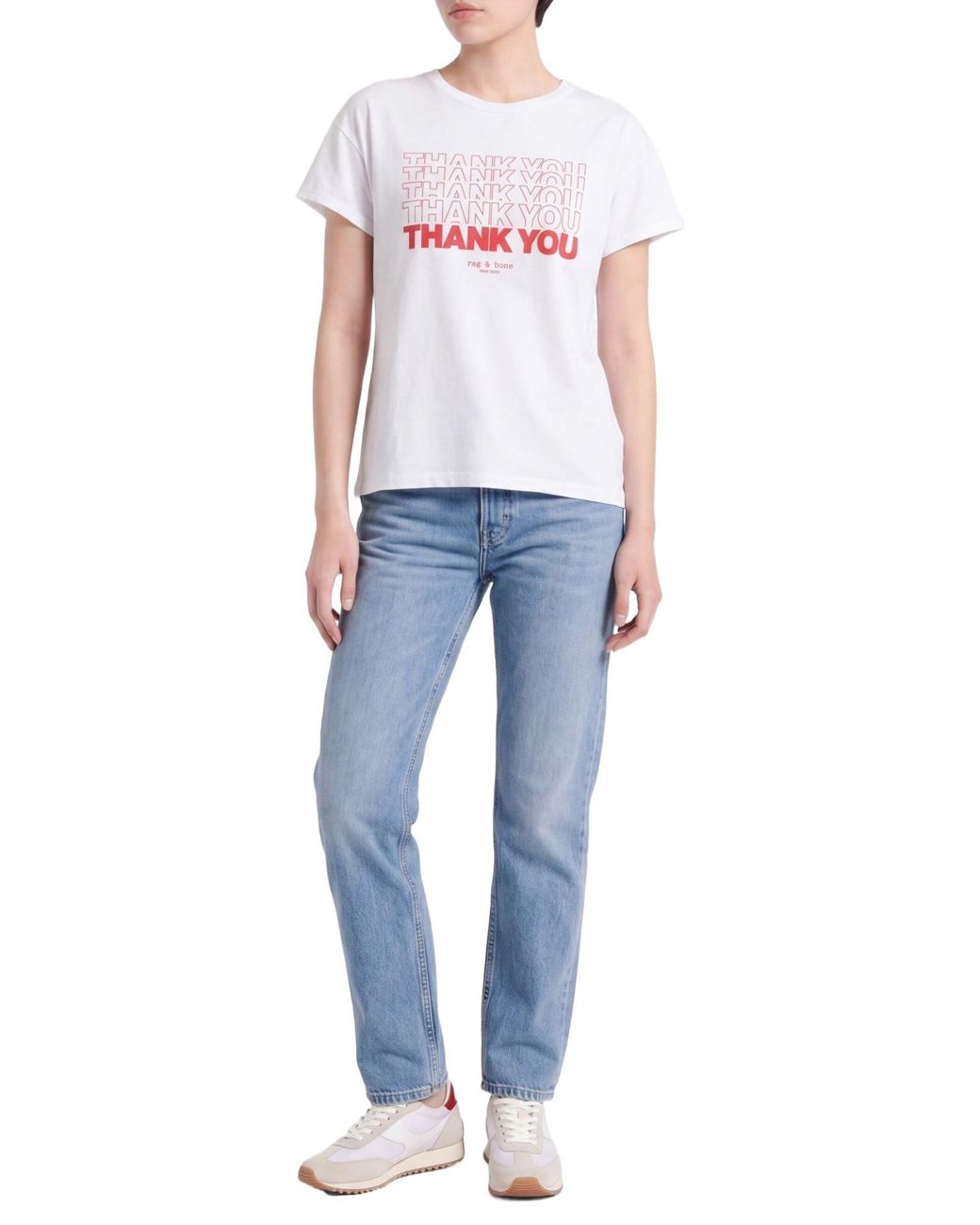 Rag & Bone White Printed Shortsleeve Tshirt