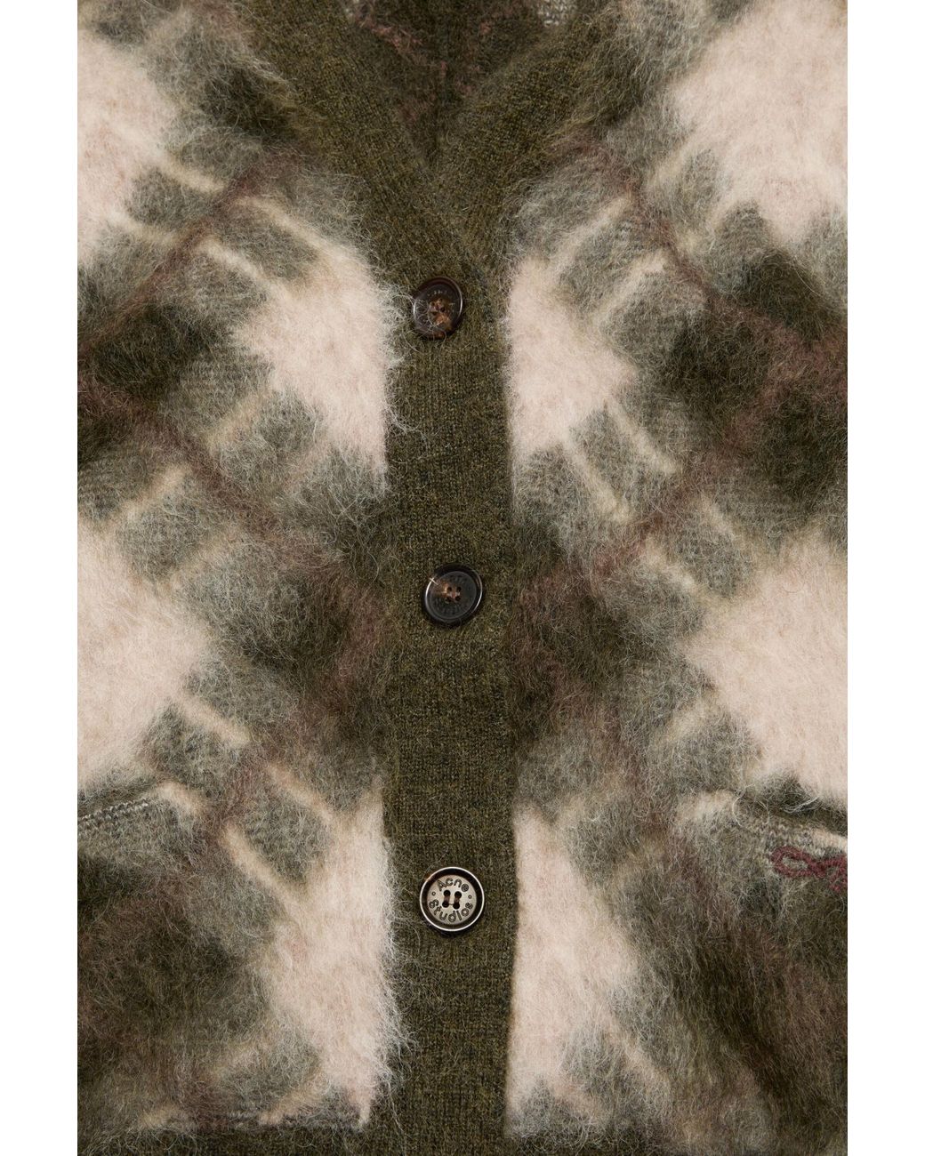 Acne Green V-Neck Cardigan