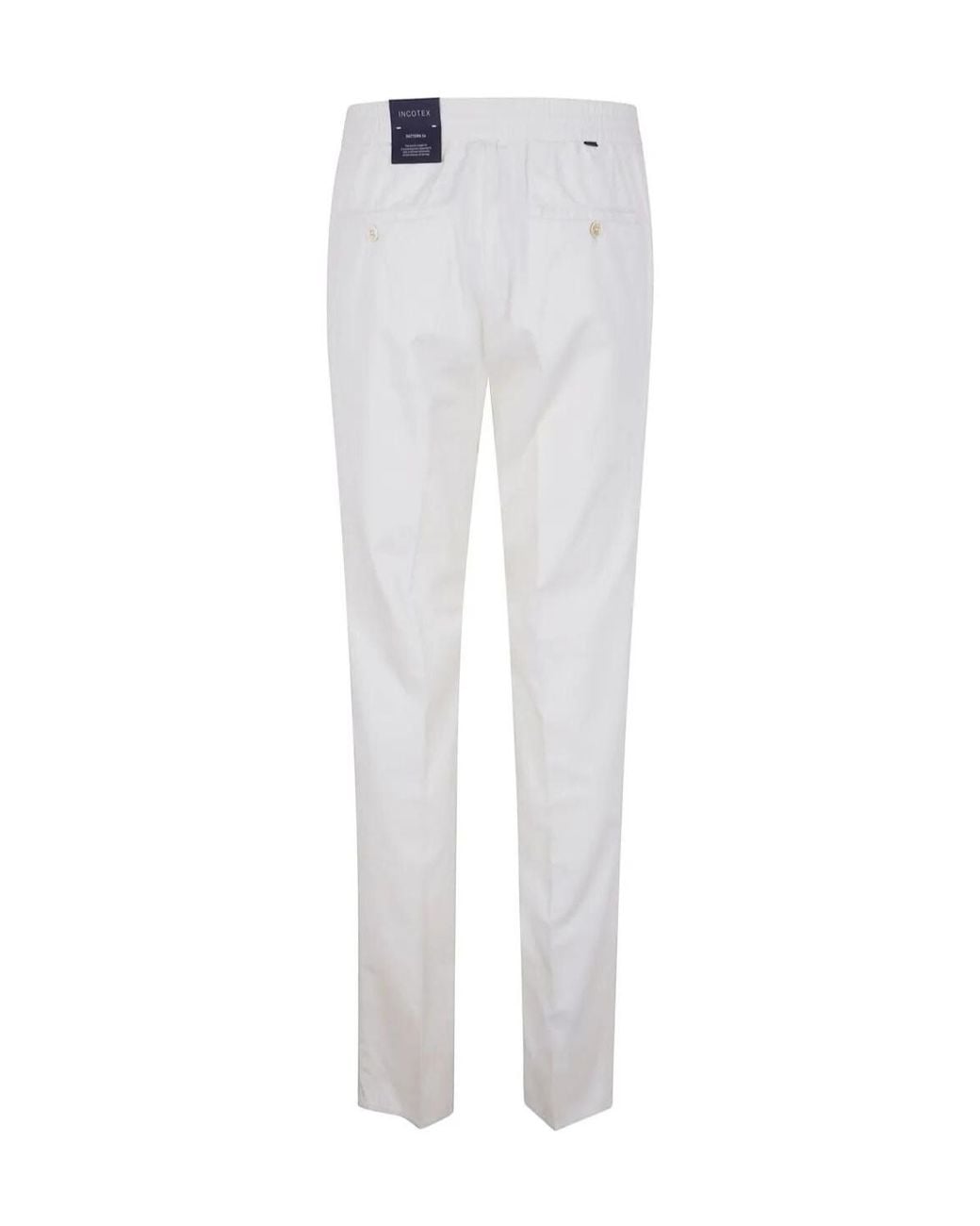 Incotex White Pleat-Detail Trousers for men