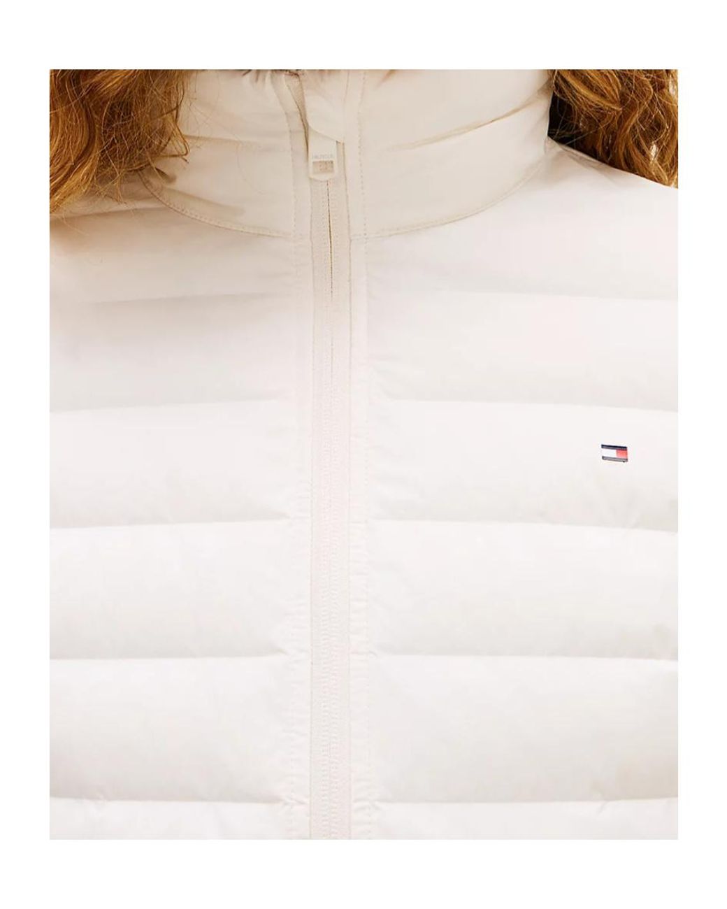Tommy Hilfiger White Long-Sleeved Down Jacket