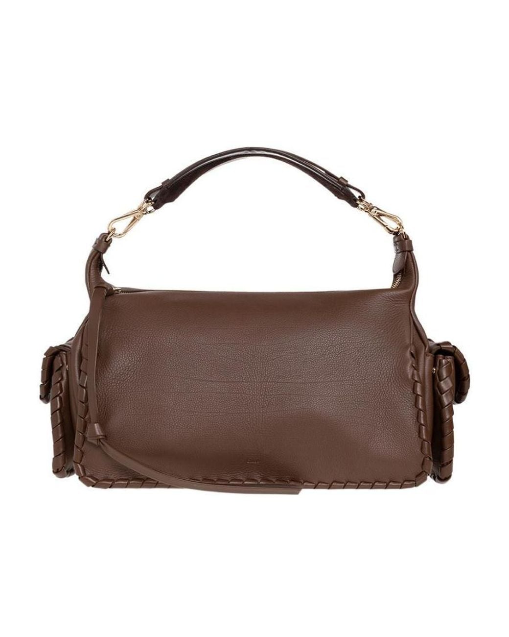 Chloé Brown Chloé Nahir Zipped Shoulder Bag