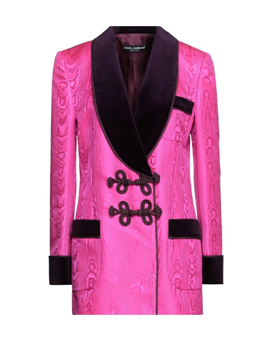Dolce & Gabbana Pink Color-Block Velvet Satin Jacket