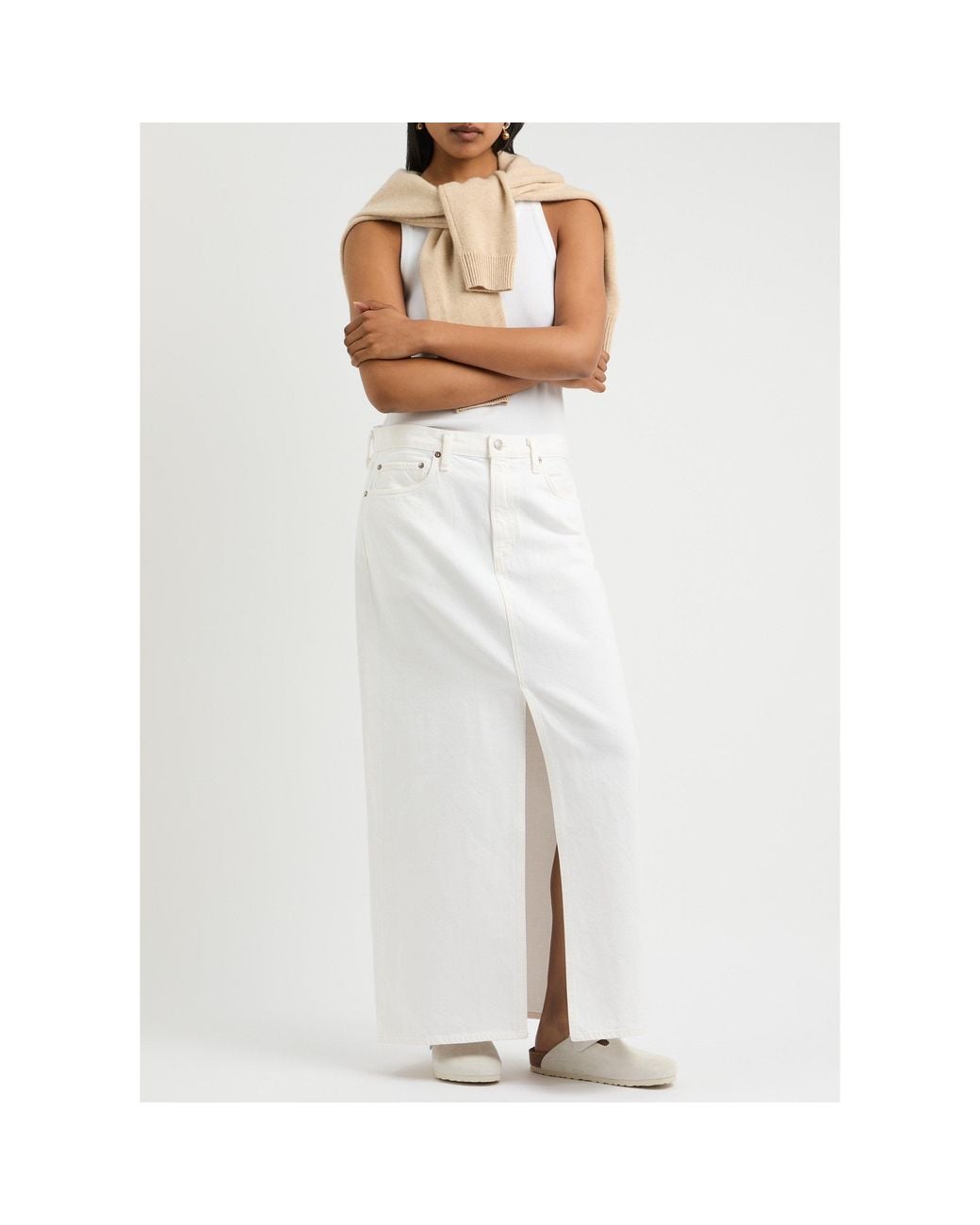 Agolde White Denim Skirt