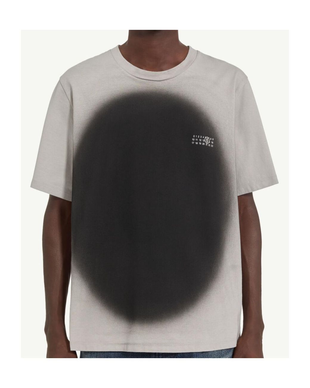 MM6 by Maison Margiela Gray Crew-Neck Graphic T-Shirt for men