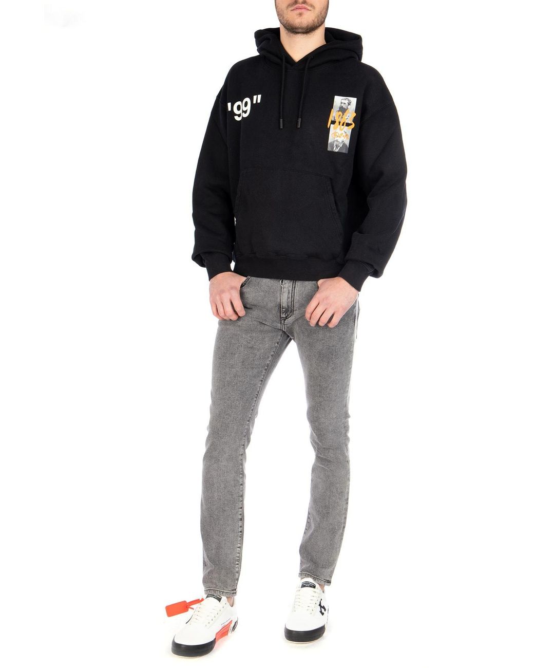 Off-White c/o Virgil Abloh Black Hooded Sweater for men