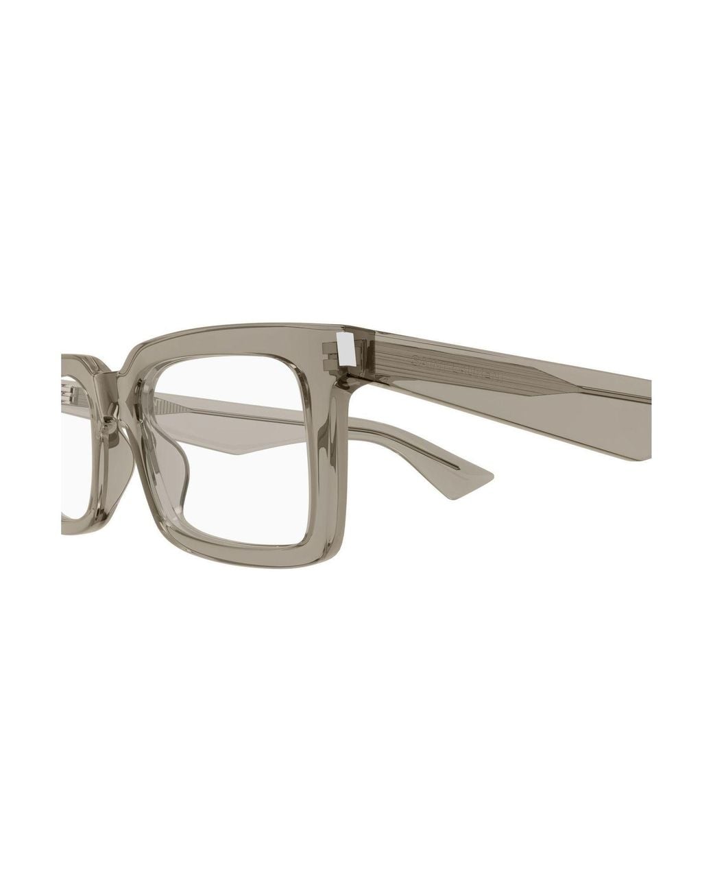 Saint Laurent White Eyewear Rectangle Frame Glasses for men
