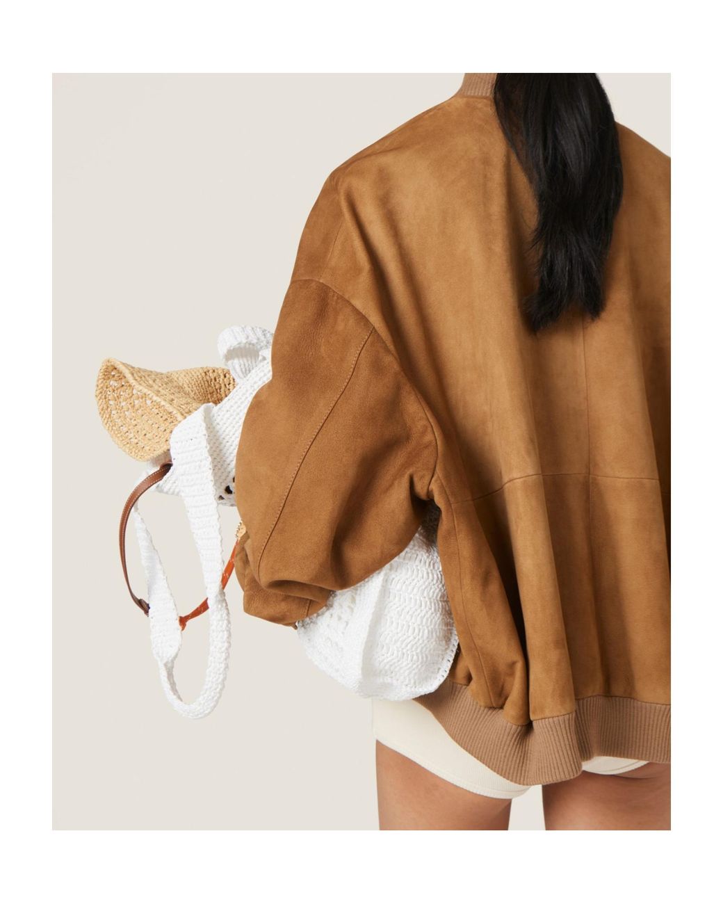 Miu Miu Brown Suede Nappa Leather Jacket