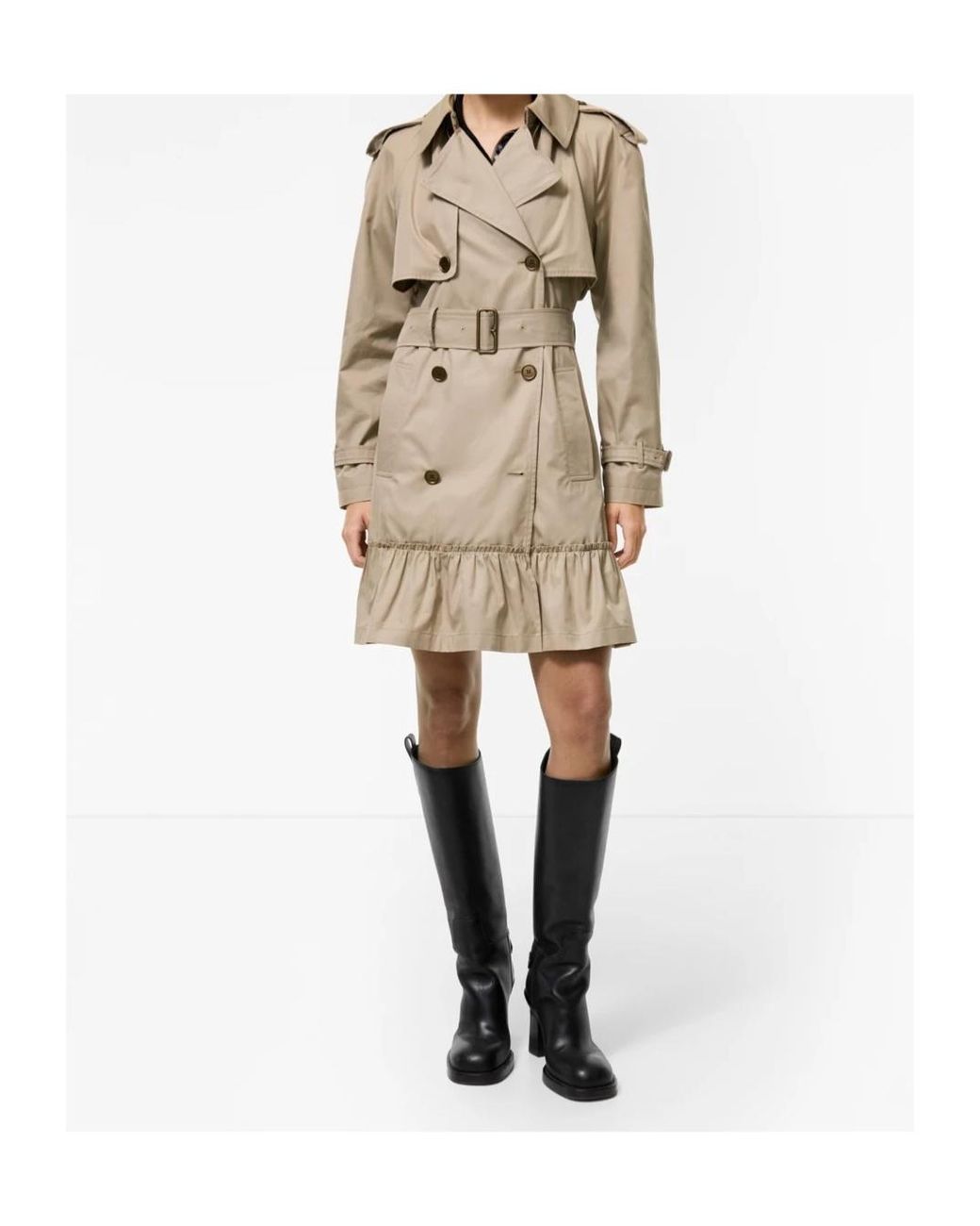Burberry Natural Short Gabardine Tillydrine Trench Coat