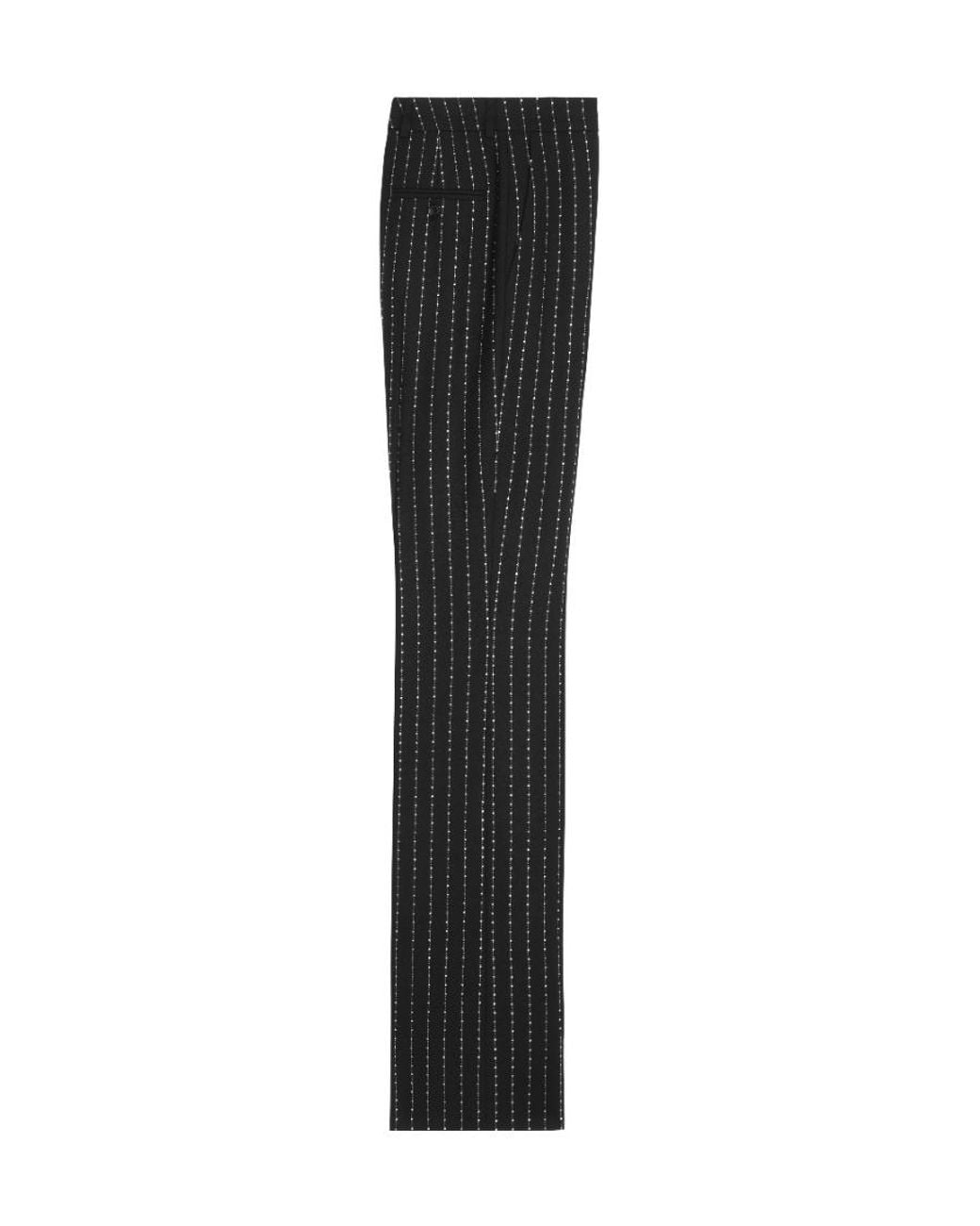 Céline Black Embroidered Flared Pants for men